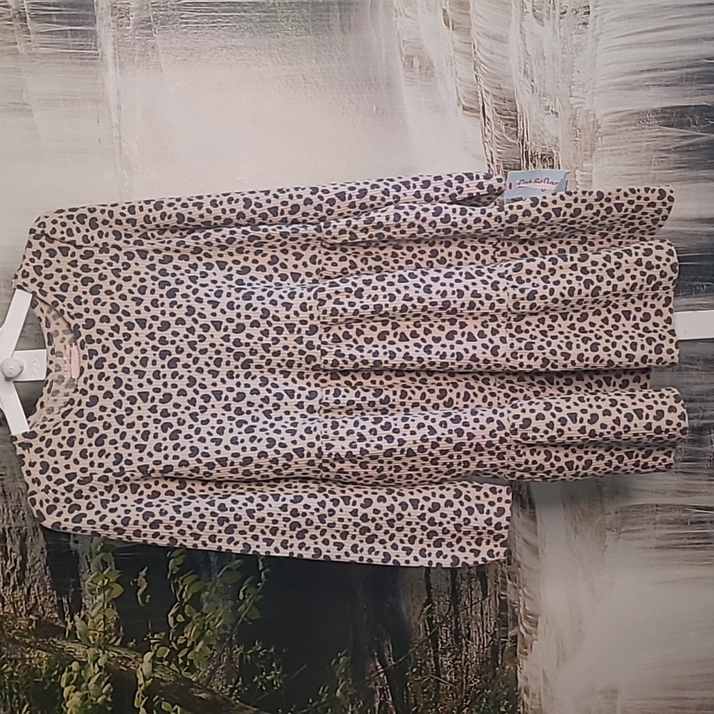 New with tags! Cat & Jack Girls XL 14 tan animal print waffle soft knit dress